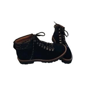 NWOB Madewell Citywalk Black Suede Lace Up Boots 7 Chunky Lug Sole Outdoor Goth